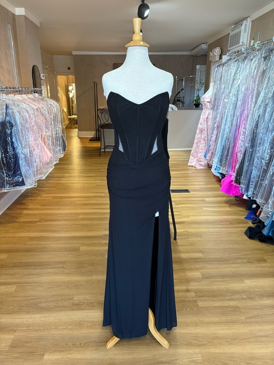 La Femme Dresses & Skirts - Black Strapless Corset Evening Gown